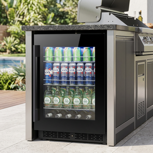 Refrigerador para bebidas de 130L para exteriores, refrigerador para barbacoa, refrigerador para patio, refrigerador de acero inoxidable para bebidas NE-355A-P - Product Image 1