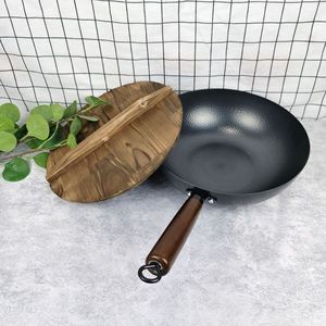 Zhangqiu Poêle en fer Non-enduit Non-lampblack Poêle en fonte antiadhésive forgée à la main Dragon Saveur <span class=keywords><strong>Wok</strong></span> Vente en gros - Product Image 4