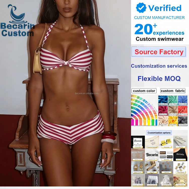 Custom High Waist Bikini Set Solid