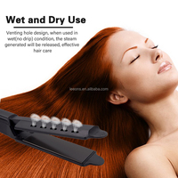 Pelurus Rambut Uap Besi Datar Panel Lebar Suhu Pengaturan Empat Roda Gigi Titanium Profesional Grosir