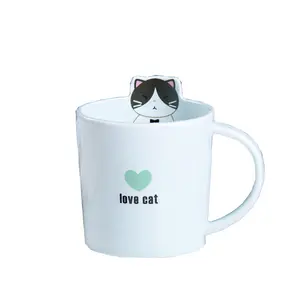 Tasses à lait créatives en céramique porcelaine drôle dessin animé café 3d chat tasse
