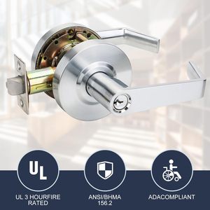 Bảo mật cao cấp thương mại <span class=keywords><strong>2</strong></span> ANSI lối vào đòn bẩy xử lý khóa hợp kim kẽm cho các tòa nhà thương mại - Product Image 2