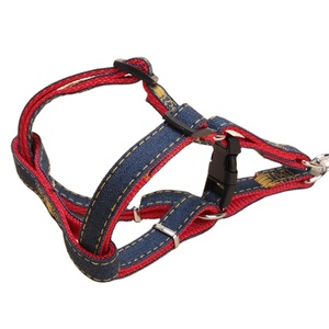 デニム犬ウォーキングハーネスとリーシュセット快適なペットの首輪とリーシュ - Product Image 2