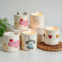 Adorable bougie parfumée en cire de soja en forme d'animal dans un gobelet, décoration créative faite à la main, cadeau de niche haut de gamme, parfum d'ambiance pour la maison