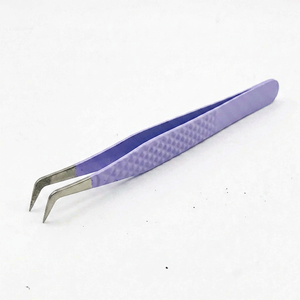 Pincettes d'extension de cils de haute qualité, Point de préhension supplémentaire de poussière de diamant, Logo privé et emballage personnalisé - Product Image 1