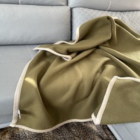 Haute qualité 600g Polyester Double face polaire couverture Double couche Composite étanche à l'humidité été couette militaire vert canapé