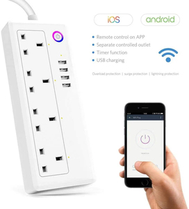 Multipresa Intelligente UK 13A Tuya WiFi/ZigBee con Spina Australiana, 4 Prese e 4 Porte USB - Product Image 2