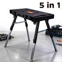 Winslow&Ross Banc de travail de garage 5 en 1 multifonctionnel pour réparation automobile, chevalet pliable à hauteur réglable, table de travail pliable