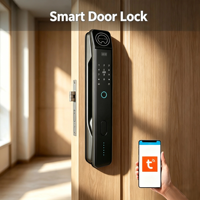 Serrure de porte intelligente à reconnaissance faciale 3D, interphone vidéo, empreinte digitale, clavier RFID, application Tuya WiFi, verrou de sécurité pour la maison