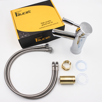 Robinet mitigeur de lavabo en alliage de zinc, monocommande eau chaude/froide, à poser sur le plan, finition chromée, pour projets hôteliers et résidentiels