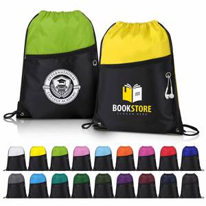 Factory Wholesale Waterproof Polyester <b>Drawstring</b> Bag Small Casual <b>Drawstring</b> <b>Backpack</b> Bag with Zipper - Product Image 6