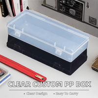 Boîte de rangement rectangulaire transparente en plastique recyclé sur mesure, petite boîte portable en PP pour emballage en gros