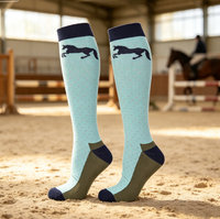 Chaussettes d'équitation en coton personnalisées avec logo, extensibles, respirantes, hautes jusqu'au genou, confortables pour hommes et femmes adultes