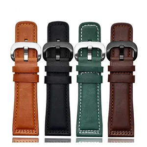 EACHE Luxury 28mm Alligator Pattern Genuine Leather Watch Strap For Brand Watches With Different Thread Stock