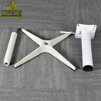 Support pivotant à hauteur de levage réglable en croix en aluminium en métal blanc Base de table d'appoint pour bureau d'ordinateur portable