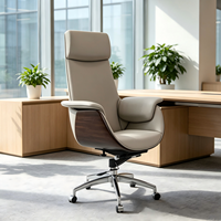 Chaise de bureau ergonomique moderne LINOU 2026 en cuir synthétique, chaise de direction à dossier haut avec accoudoirs