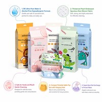 Mini lingettes humides pour bébé, paquet de 8, motif animalier de dessin animé, pour nourrissons et tout-petits, nettoyage des mains et de la bouche, portables, à tirer, toutes saisons
