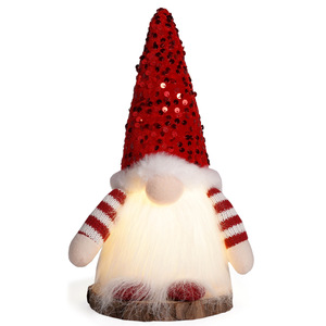 Muñeco de Navidad Personalizable de 30 cm, Lindo Gnomo Rudolph sin Rostro, Adorno Pequeño con Sombrero de Lentejuelas Luminosas para Decoraciones Navideñas y Manualidades - Product Image 6