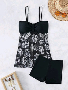 Maillots <span class=keywords><strong>de</strong></span> <span class=keywords><strong>bain</strong></span> <span class=keywords><strong>tankini</strong></span> grande taille pour femmes contrôle du ventre deux pièces <span class=keywords><strong>maillot</strong></span> <span class=keywords><strong>de</strong></span> <span class=keywords><strong>bain</strong></span> modeste jupe à fleurs haut avec shorty personnalisé OEM ODM - Product Image 5