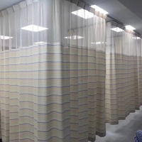 Jacquard 7.5m * 2m Polyester Tissu Anti Bactérien Intimité Hôpital avec Tige Antibactérien Hôpital Rideau
