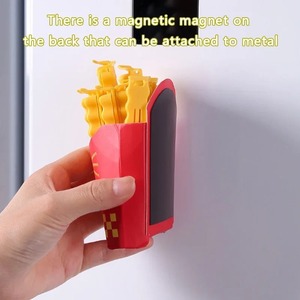 12pcs French Fries Sealing <b>Clip</b> Fridge Magnet Snacks Sealing <b>Clip</b> Food Small <b>Clip</b> Kitchen Plastic Bag Seasoning Sealing Strip - Product Image 3