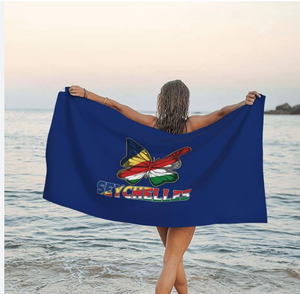 Bandera de <span class=keywords><strong>Seychelles</strong></span> Toalla de playa de microfibra Toalla de baño de acuarela Toalla de playa sin arena Manta Toalla absorbente de secado rápido - Product Image 1