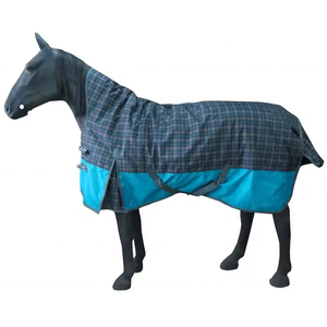 600D Xadrez alto pescoço cavalo tapete produto equestre cavalo tapetes inverno impermeável afluência cobertores para cavalos - Product Image 1
