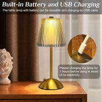 Lampe de bureau LED sans fil rechargeable en aluminium et cristal, écologique, moderne, 3 couleurs, à intensité variable, commande tactile, protection des yeux, portable, USB