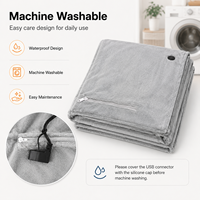Manta Térmica Inalámbrica Lavable a Máquina, Manta Eléctrica Portátil con Alimentación USB de 5V y Múltiples Zonas de Calentamiento, OEM ODM Opcional