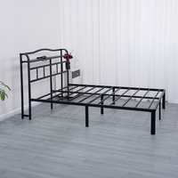 Cadre de lit double en fer forgé OEM, traditionnel, personnalisé, extensible, en acier, pour chambre à coucher, style simple