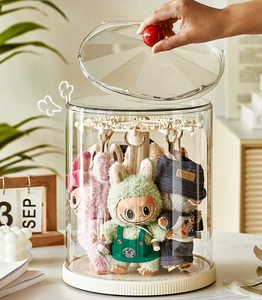 2026 Wholesale 360 <b>Rotating</b> Plastic Modern Plush Doll <b>Display</b> Case Transparent Dustproof Toy Organizer Box Acrylic Figurine - Product Image 5