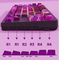 Neon Abyss 129 touches imprimées sur le côté, claviers lumineux en PBT par sublimation thermique pour claviers mécaniques
