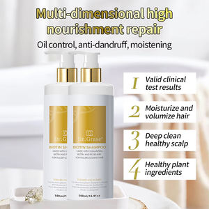 Ensemble de soins capillaires à la biotine biologique avec logo personnalisé, shampooing professionnel <span class=keywords><strong>anti</strong></span>-<span class=keywords><strong>chute</strong></span> de cheveux et stimulant la pousse des cheveux - Product Image 2