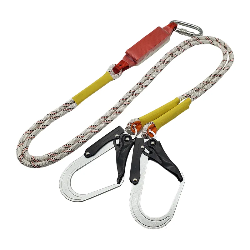 Fall protection Double Snap Hook and Scaffolding Hook 6-Foot Internal Shock Safety Lanyard