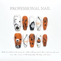 TSZS Halloween Spooky Oval Coffin Faux Ongles à Presser Faits Main, Ongles Acryliques 3D Effet Fantôme pour Fête, Cosplay et Manucure