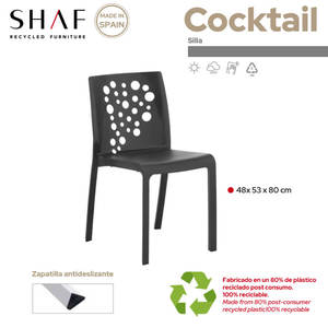 Confezione da 6 sedie da cocktail da esterno moderne in polipropilene, leggere, versatili e resistenti - Product Image 3