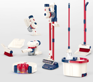 Jouets pour enfants apprentissage éducatif Simulation <span class=keywords><strong>aspirateur</strong></span> <span class=keywords><strong>jouet</strong></span> électrique balayeuse ménage ensemble d'outils de nettoyage jouets de nettoyage - Product Image 1