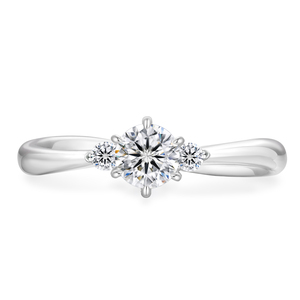 Bague de fiançailles classique en moissanite, taille brillant rond, sertie à griffes, or massif 18 carats, bijoux pour femme - Product Image 1