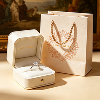 Coffret cadeau rigide magnétique en or champagne pour bijoux, avec sac en papier assorti, pour bijoux en pierres précieuses