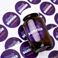 Etiquetas Redondas Personalizadas de Papel con Estampado en Caliente, Adhesivo de Vinilo Brillante Impermeable, Rollo de Etiquetas Adhesivas con Logotipo Impreso en Dorado