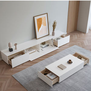 YQFOREVERエンターテインメントセンターリビングルームカーボンファイバーラージゲーミングシンプルコンソールガラス棚テレビスタンドモダン - Product Image 5