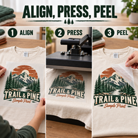 Transfert thermique DTF personnalisé pour vêtements avec des motifs de logo prêts à être pressés pour le branding des t-shirts et la décoration des tissus