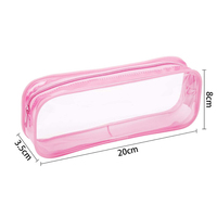 Top vente souple transparent en pvc transparent en plastique crayon pochette école étui à crayons en pvc