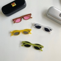Juego de 2 Gafas de Sol Infantiles con Diseño de Ojo de Gato, Marca Jelly Dream, Montura Translúcida de PC, Protección UV400, con Estuche de Oso, para Boutique