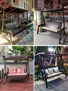 Silla Columpio Doble de Estilo Americano para Exteriores, con Energía Solar, Construcción de Aluminio Fundido, para Patio o <span class=keywords><strong>Terraza</strong></span> - Product Image 4