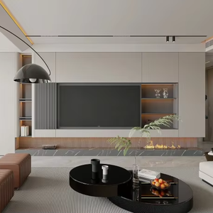 Meuble TV moderne en bois blanc, rangement, présentoir, armoire murale, meubles de maison, luxe, LED, bois, salon, meuble TV - Product Image 1