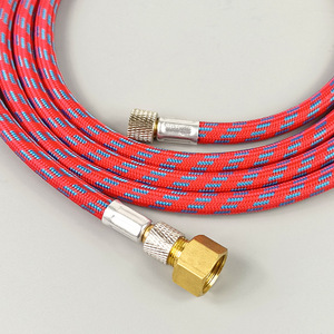 Tuyau d'air tressé rouge de 3 mètres, connecteur de 1/4 à 1/8 pouces pour compresseur d'aérographe - Product Image 3