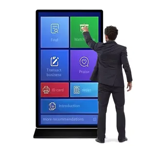 75 Inch Lcd Touchscreen Kiosk Vloerstandaard Reclame Indoor Totem Full Screen Digital Signage En Displays
