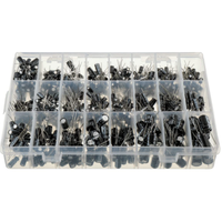 Kit d'assortiment de condensateurs électrolytiques en aluminium 24 valeurs = 630 pièces Gamme 0.1uF - 1000uF 10V 16V 25V 50V Condensateurs