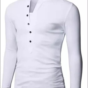 T-shirt Homme Confortable à Manches Longues en Polyester Coton, Coupe Slim, Doux, Respirant, Séchage Rapide, Anti-Plis, Idéal Printemps-Automne pour le Fitness - Product Image 5